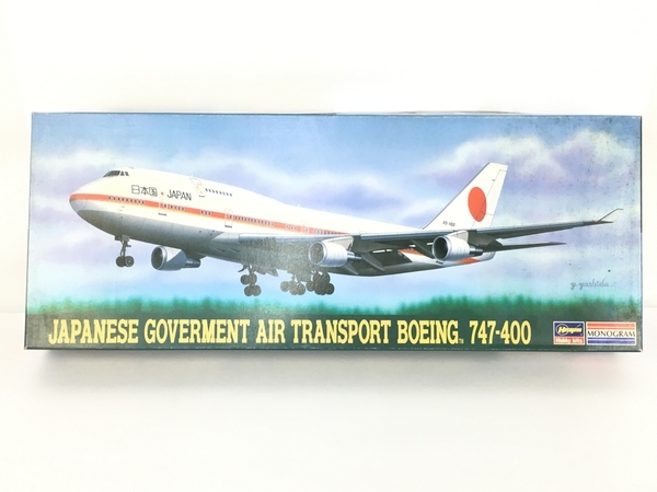 ハセガワ MONOGRAM JAPANESE GOVERMENT AIR TRANSPORT BOEING 747-400 1/144 プラモデル 長期保管品 ジャンク Y8454985_画像1