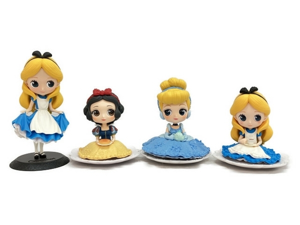 BANPRESTO Qposket SUGIRLY フィギュア アリス2点 シンデレラ 白雪姫 計4点セット ディズニー プリンセス バンプレスト 中古 C8385206_画像1