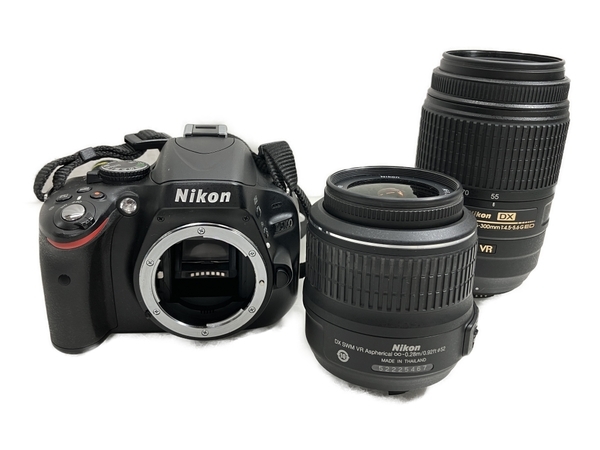 Nikon D5100 ダブルズームキット AF-S NIKKOR 18-55mm 55-300mm 一眼レフ カメラ レンズ ニコン 中古 W8477710_画像1