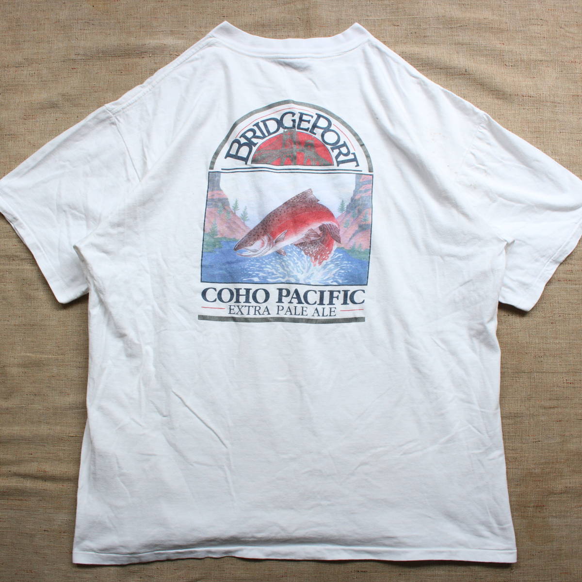 1990s クラフトビールBRIDGEPORT COHO PACIFIC ポートランド BrewingヴィンテージTシャツ ホップIPAペールエール パシフィック アメリカUSA_画像1