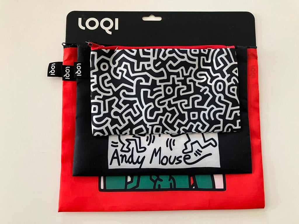 Keith Haring(キースヘリング)LOQI ZIP Pockets/ジップポケット/ポーチ/３つセット/museum_画像1