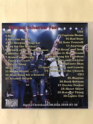 Michael Schenker Fest CD The Agora, Cleveland,2018 3枚組　同梱可能_画像2