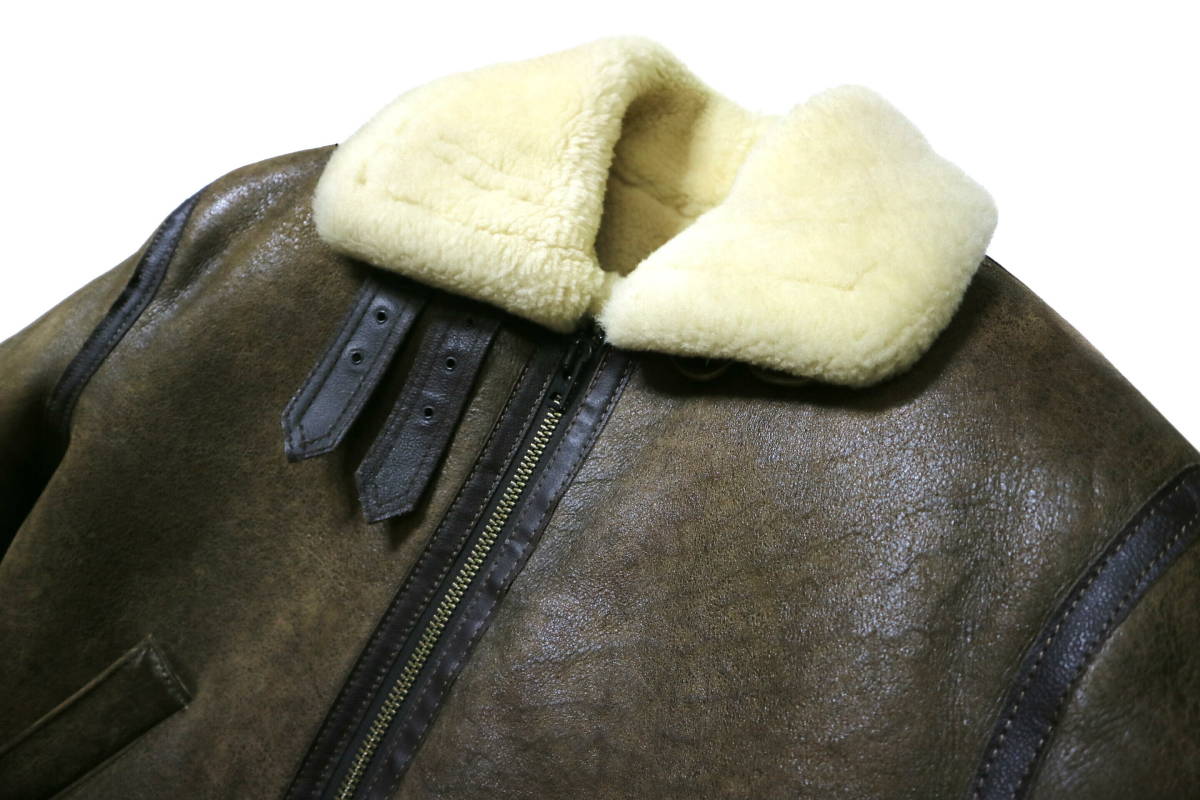 程度良好！◆USA製 US SHEEPSKIN 羊革 B-3 ムートンジャケット◆42（LLサイズ相当：身長175-181センチ位）_画像4