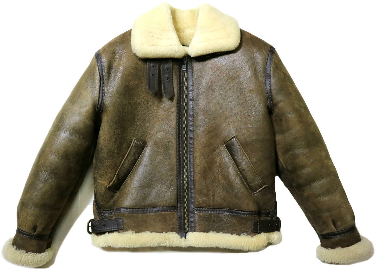 程度良好！◆USA製 US SHEEPSKIN 羊革 B-3 ムートンジャケット◆42（LLサイズ相当：身長175-181センチ位）_画像1