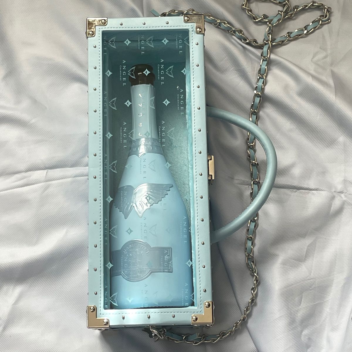 ANGEL CHAMPAGNE エンジェルシャンパン 空箱 水色 ブルー 空瓶 ANGEL CHAMPAGNE エンジェルシャンパン 空箱 水色 ブルー 空瓶