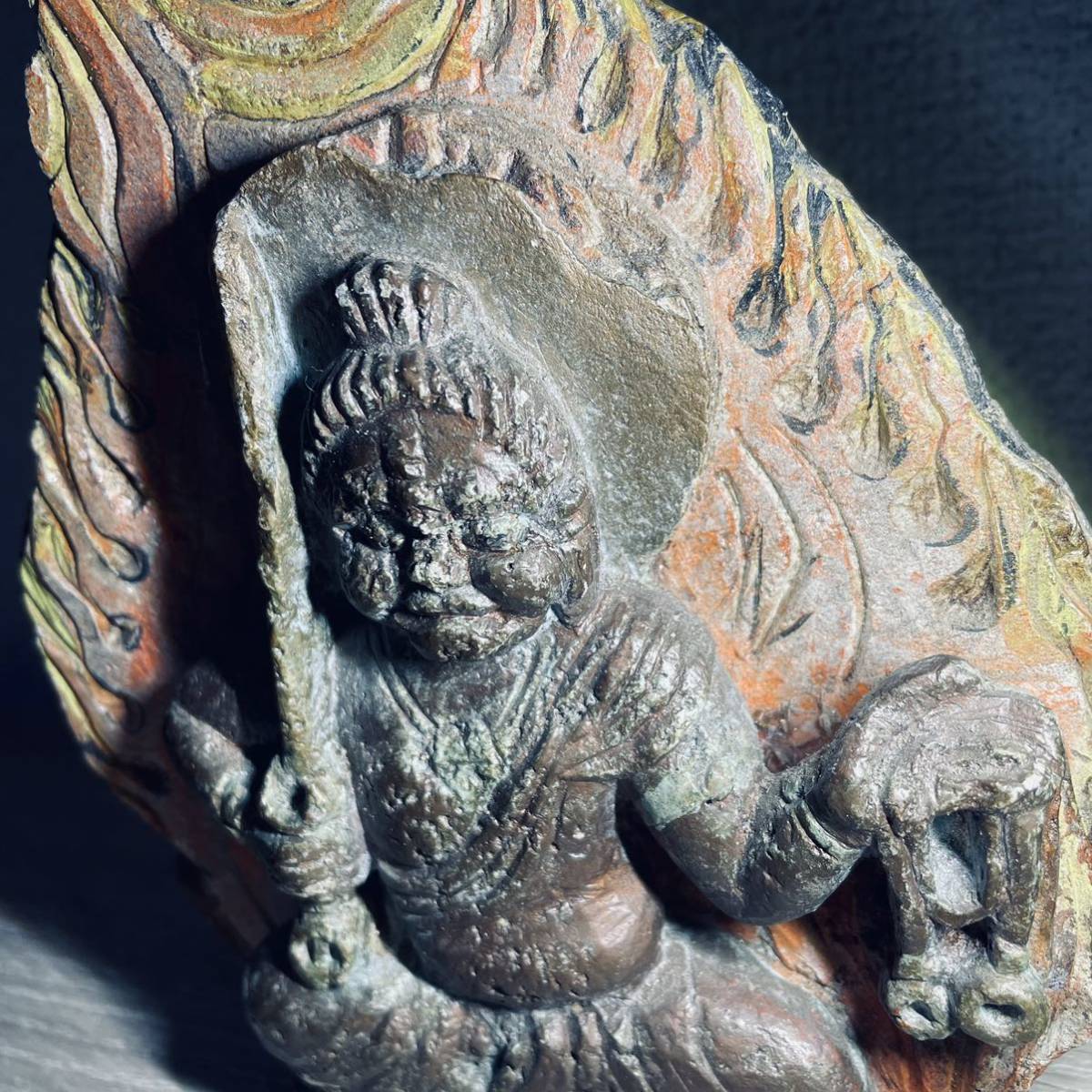 仏教美術 置物 仏像 不動明王　石像　石