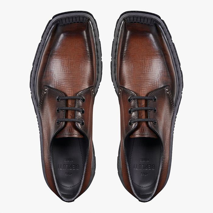 新品 BERLUTI カムデンレザーダービーシューズ ブラウン サイズ9 新品 BERLUTI カムデンレザーダービーシューズ ブラウン サイズ9