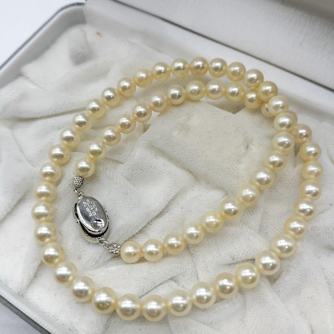 人気ブランドの 冠婚葬祭 本真珠 刻印 SILVER シルバー 45cm 6.5mm