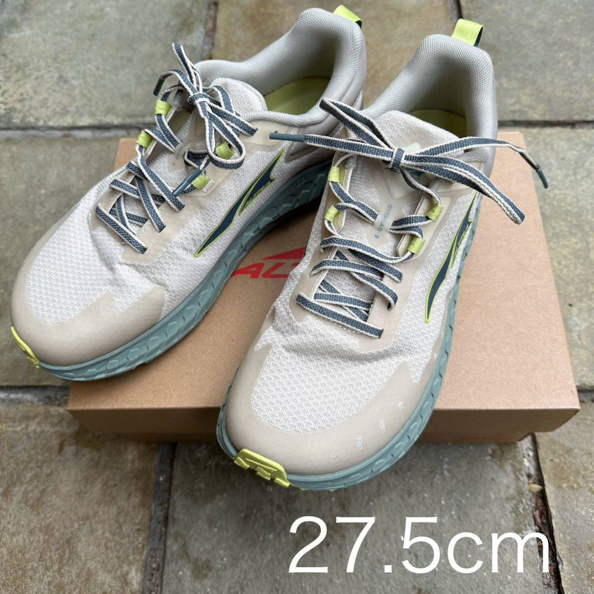 [中古] 使用40km Altra Outroad 2 Gray/Green メンズ US9.5 アルトラ アウトロード2 トレラン ロード ハイブリッド EGO スリムシェイプ_画像1