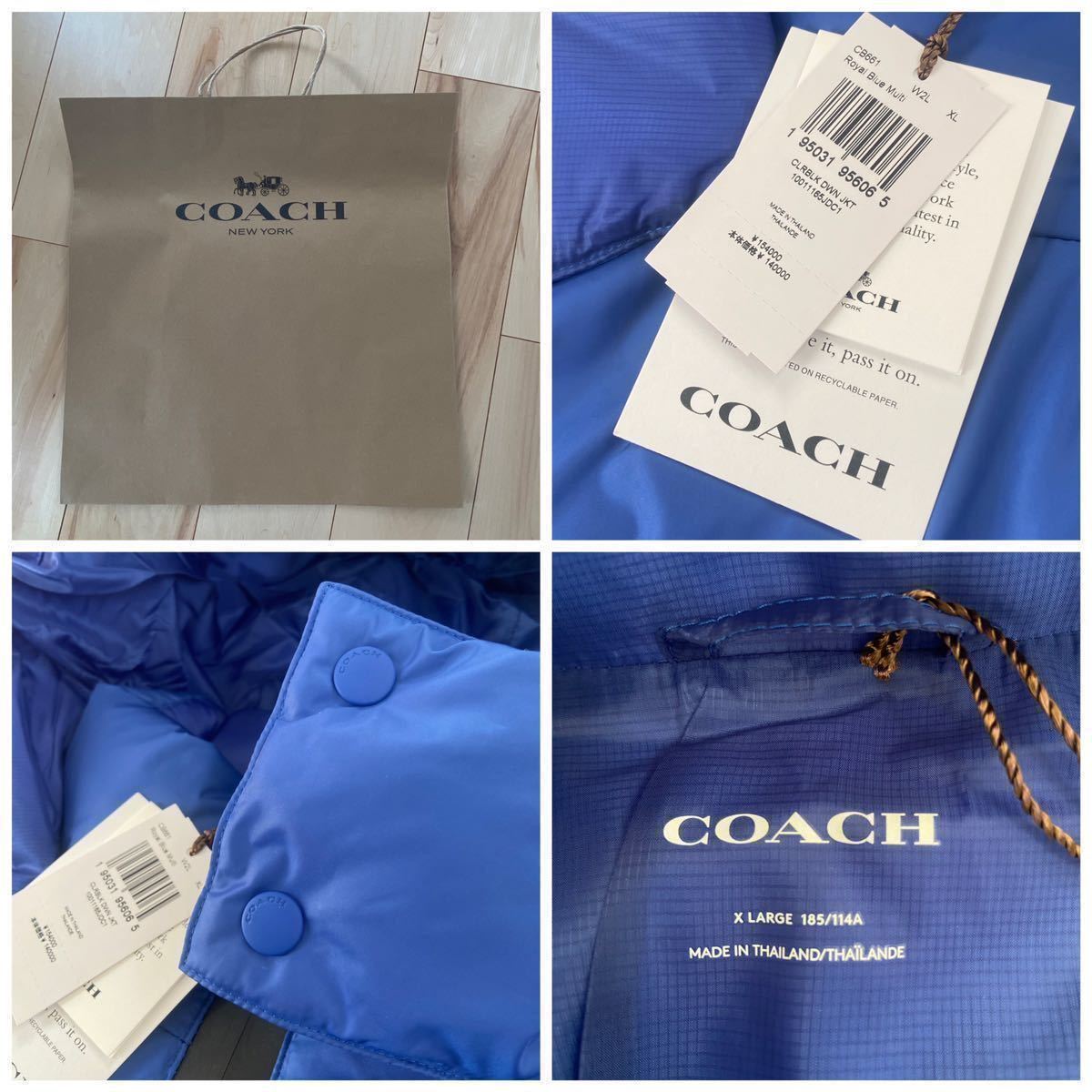 ★新品 定価15.4万/希少size XL（日本XXL相当）COACH コーチメンズ カラーブロック ダウン パーカー ジャケット/m l 2xl検モンクレール_画像7