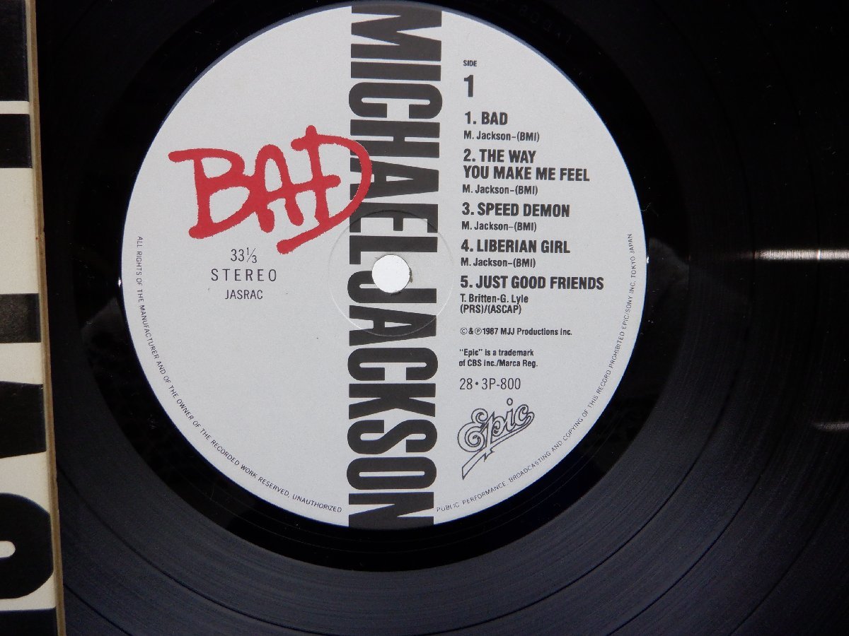 Michael Jackson(マイケル・ジャクソン)「Bad(バッド)」LP（12インチ）/EPIC/SONY(28・3P-800)/ファンクソウル_画像2