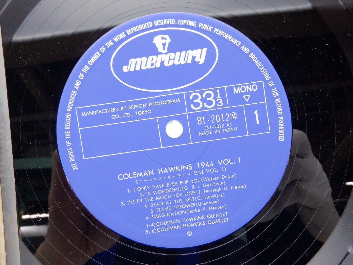 Coleman Hawkins「1944 Vol. 1」LP（12インチ）/Mercury(BT-2012(M))/Jazz_画像2