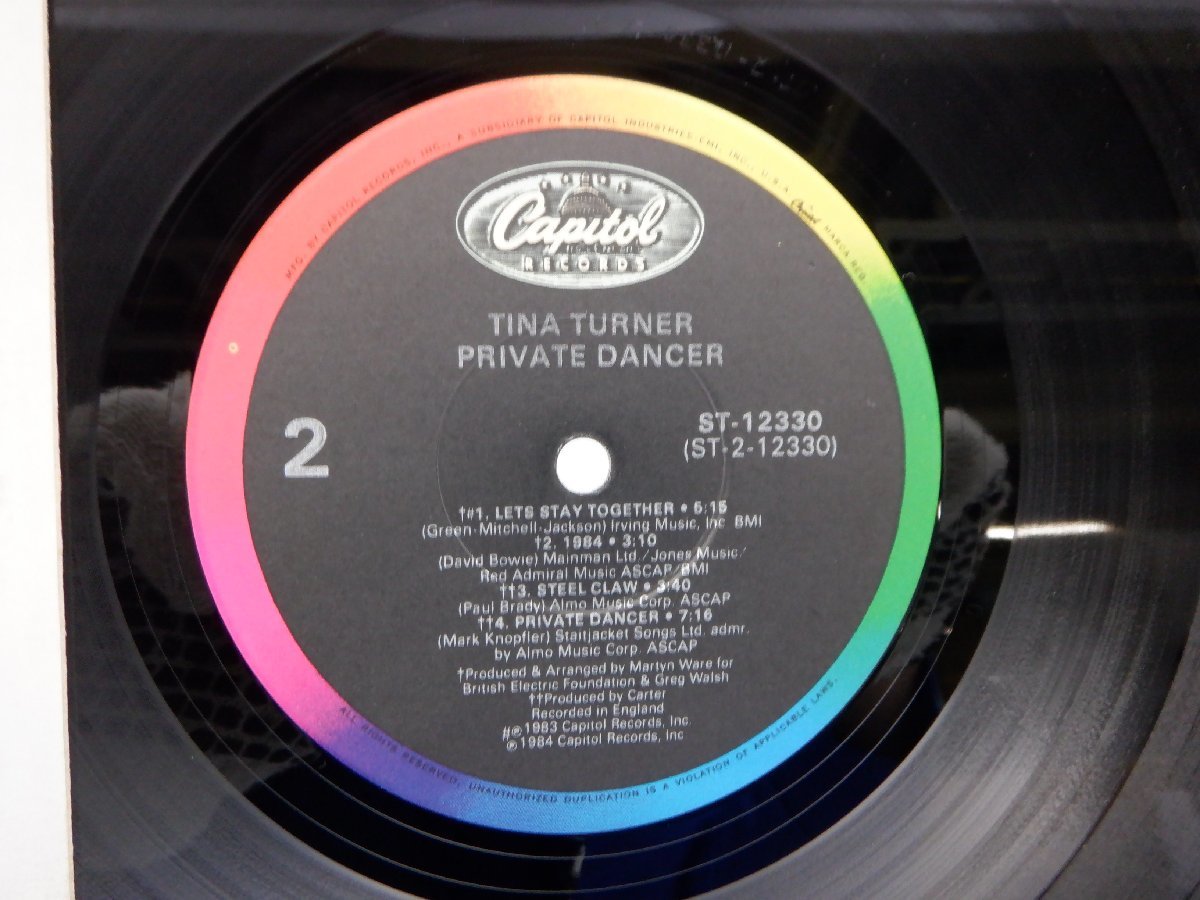 Tina Turner(ティナ・ターナー)「Private Dancer」LP（12インチ）/Capitol Records(ST-12330)/ファンクソウル_画像2
