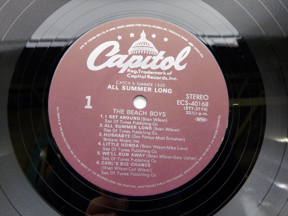 The Beach Boys(ビーチ・ボーイズ)「All Summer Long(オール・サマー・ロング)」LP（12インチ）/Capitol Records(ecs 40168)/ポップス_画像2