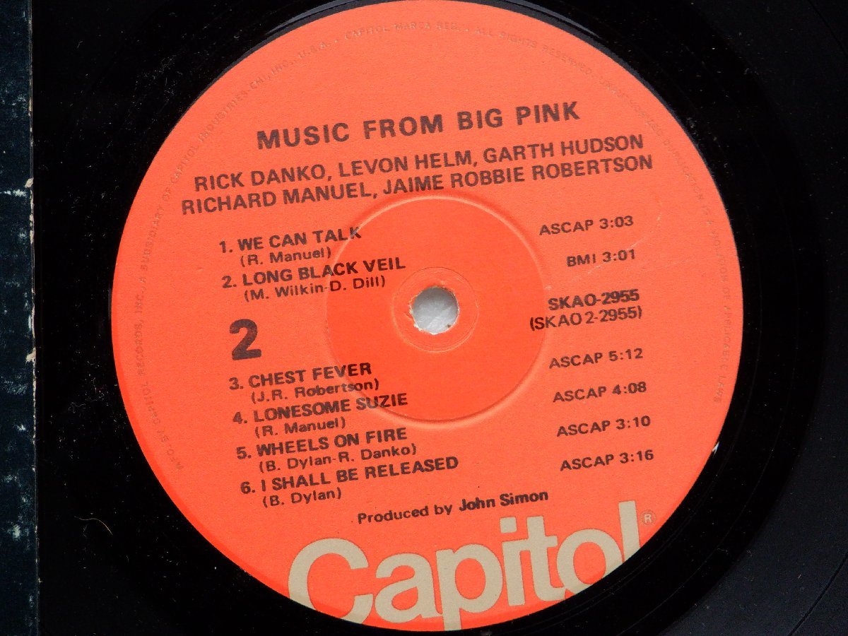 【US盤】The Band(ザ・バンド)「Music From Big Pink(ミュージック・フロム・ビッグ・ピンク)」LP/Capitol Records(SKAO-2955)_画像2