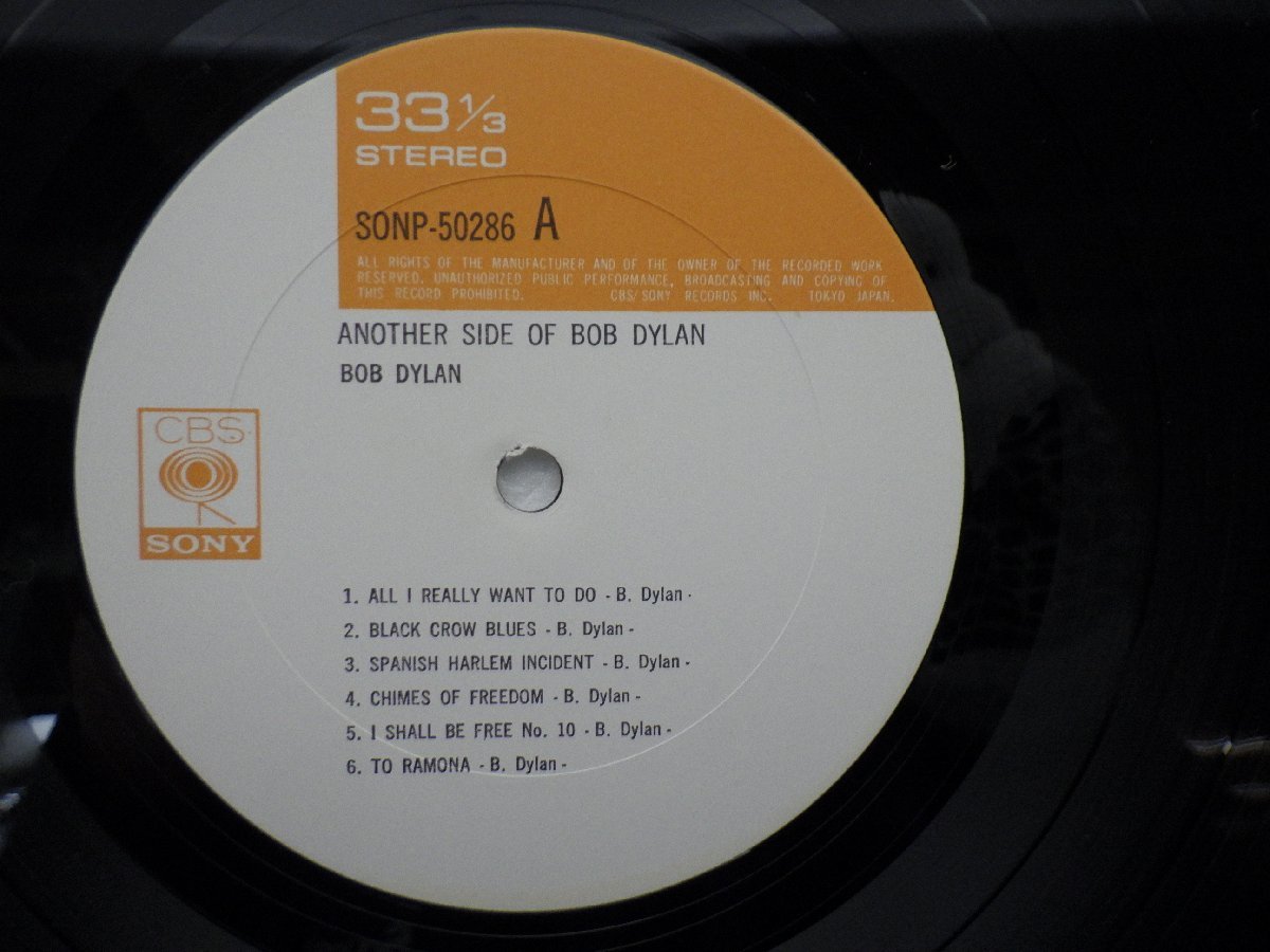 Bob Dylan(ボブ・ディラン)「Another Side Of Bob Dylan」LP（12インチ）/CBS/Sony(SONP 50286)/洋楽ポップス_画像2