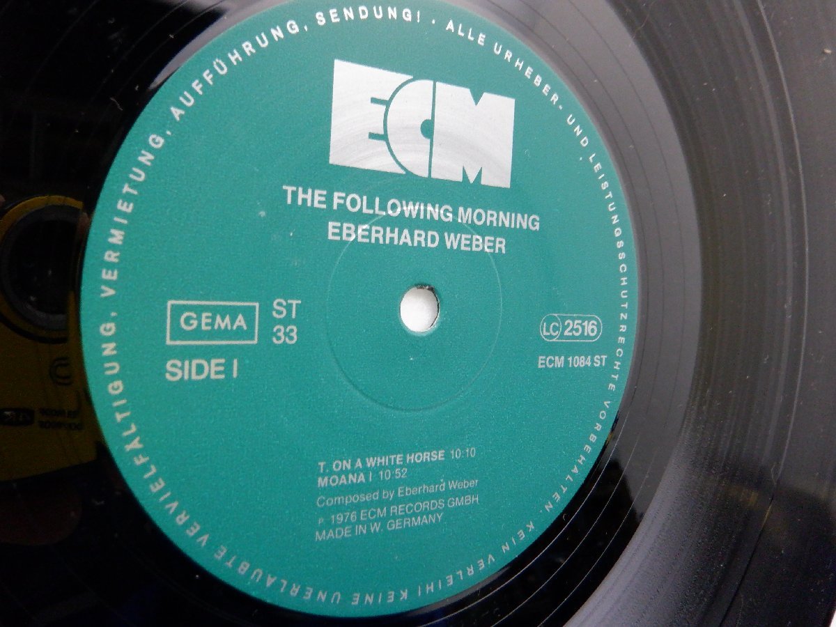 Eberhard Weber(エバーハルト・ウェーバー)「The Following Morning」LP（12インチ）/ECM Records(ECM 1084)/Jazz_画像2
