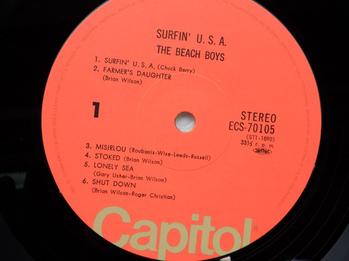 The Beach Boys(ビーチ・ボーイズ)「Surfin' U.S.A.(サーフィン U.S.A.)」LP（12インチ）/Capitol Records(ECS-70105)/ロック_画像2