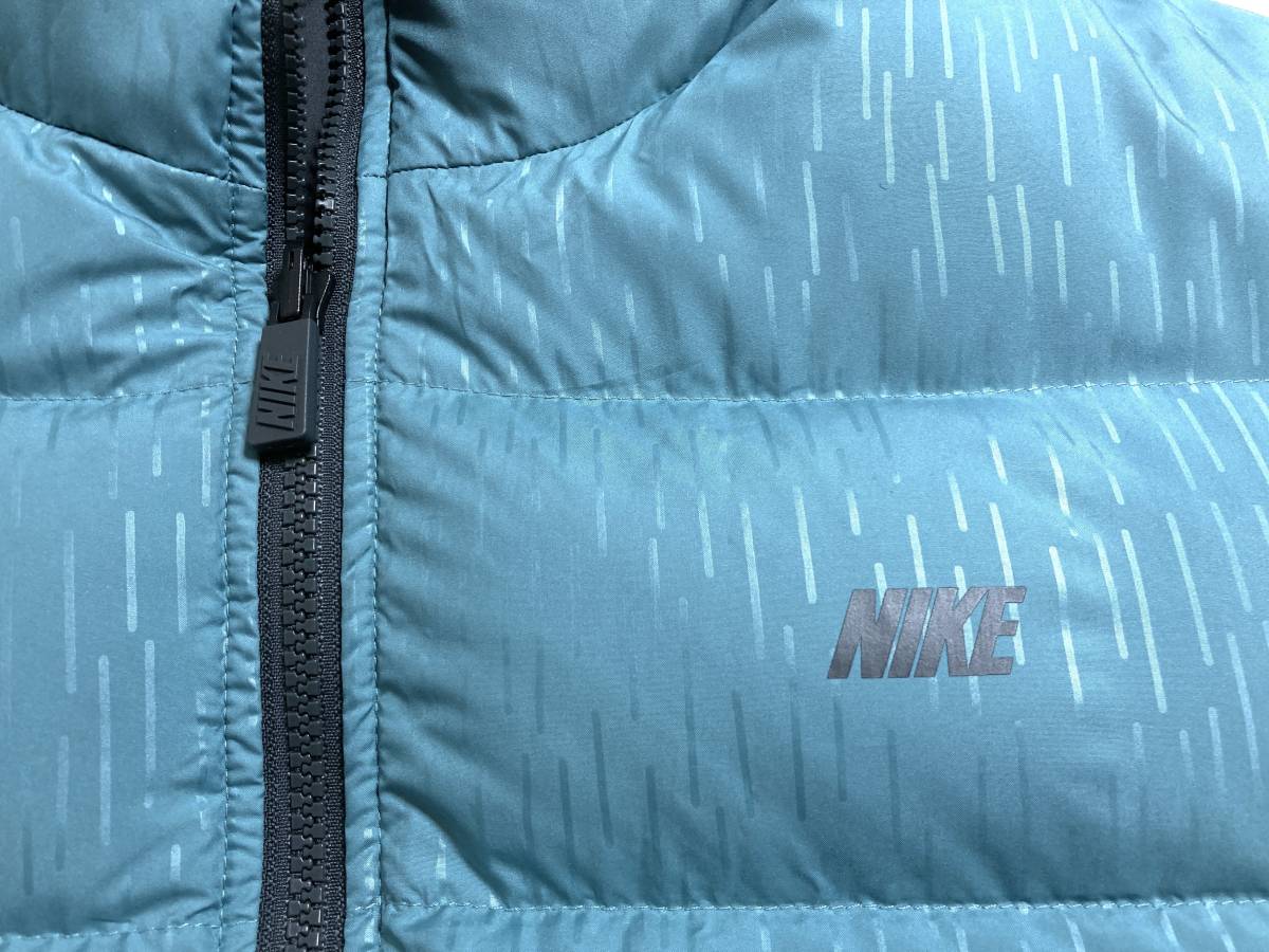 ナイキ リバーシブル 柄物 ダウン ジャケット / NIKE 雨柄 レイン柄 総柄_画像6