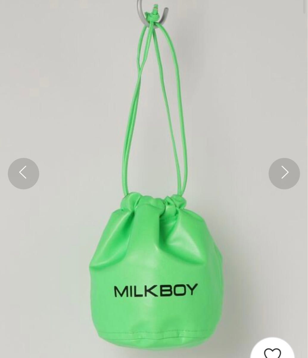 MILKBOY ポーチバッグ 巾着バッグ ネオングリーン 新品未使用品