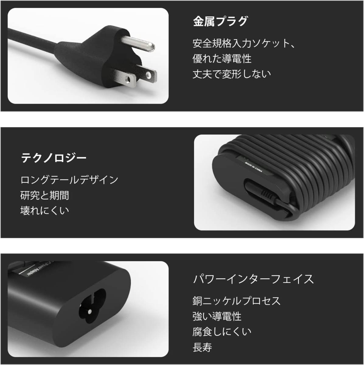 65W 45W Type-C Dell ACアダプタラップトップ充電器対応純正デル_画像5