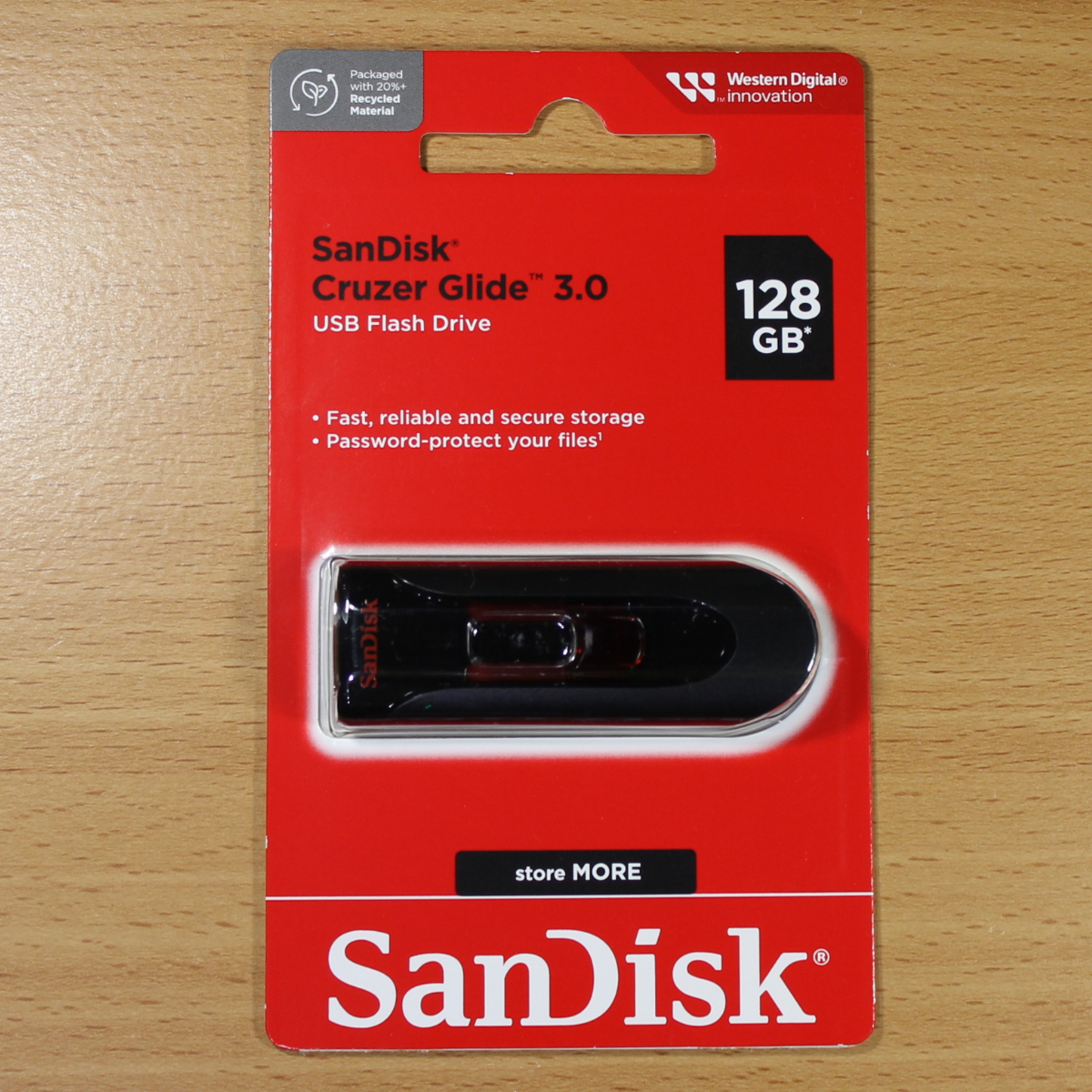 【ネコポス便】 SanDisk サンディスク USBメモリ 128GB Cruzer Glide / USB3.0 高速対応 / スライド式キャップレス_画像1