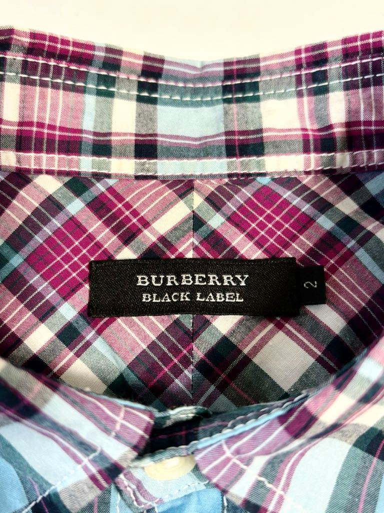 美品 BURBERRY BLACKLABEL 長袖 チェックシャツ マルチカラー 長袖シャツ バーバリー ブラックレーベル メンズ トップス 三陽商会 正規品