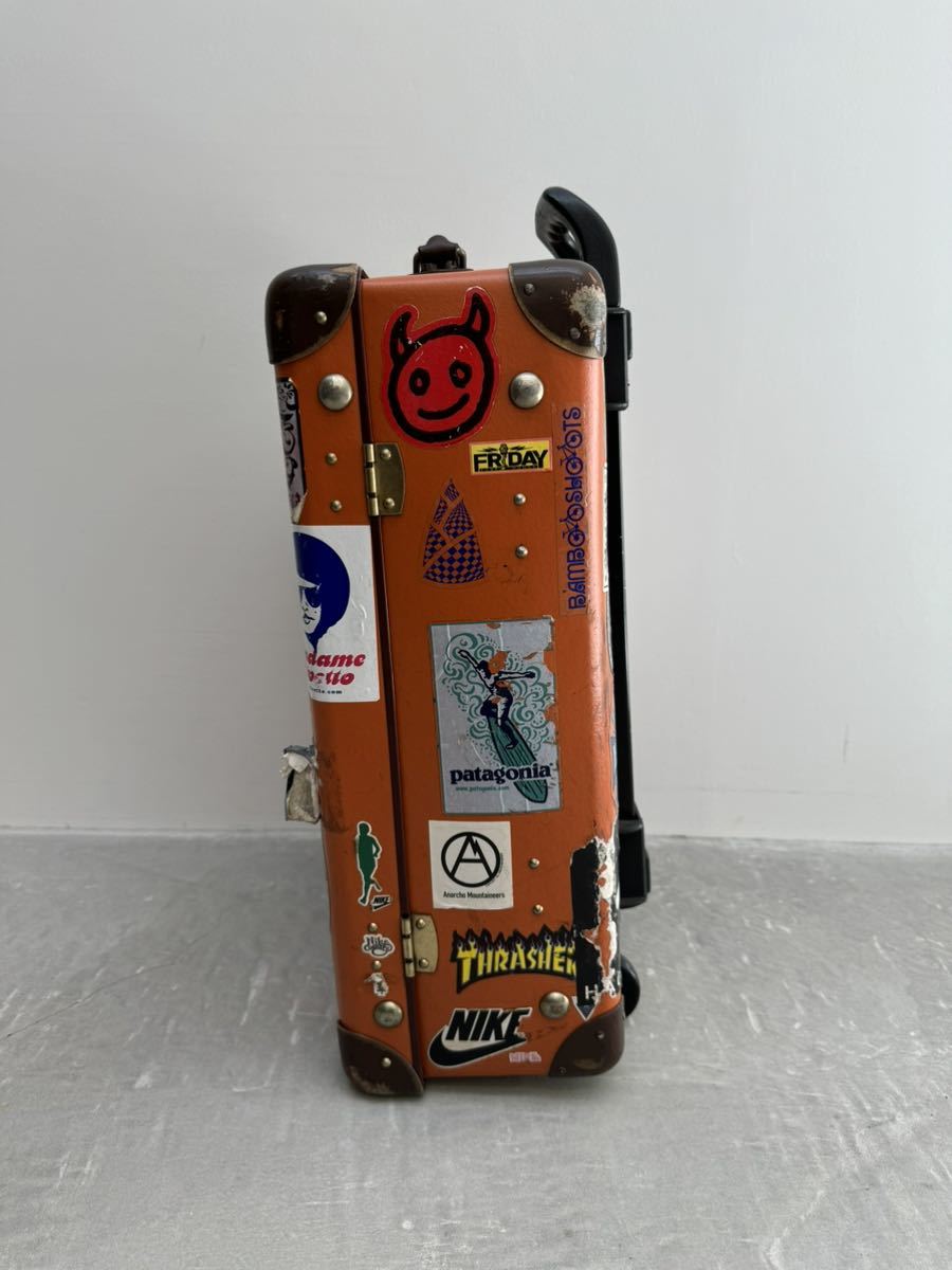 グローブトロッター スーツケース 小 オレンジ GLOBE TROTTER トランク トロリー ヴィンテージ ビンテージ アンティーク_画像2