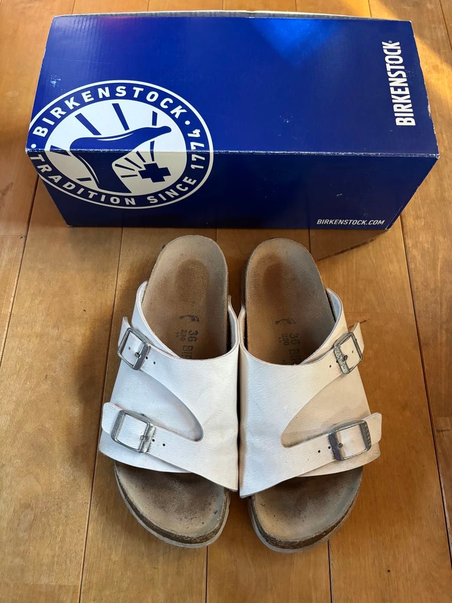 ビルケン　チューリッヒ　ホワイト　23センチ  36  ホワイトレザー　箱あり サンダル ビルケンシュトックBIRKENSTOCK