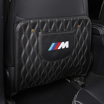 数量限定品　高級　　///M BMW　ブラック　キズ汚れ防止パッド　リアシートキックパッドレザー　２点セット_画像1