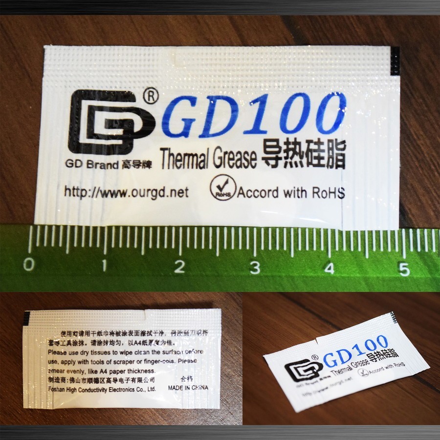 CPUグリス GD100 高性能 シリコン ヒートシンク 使い切りタイプ 絶縁性タイプ x 2回分の画像2