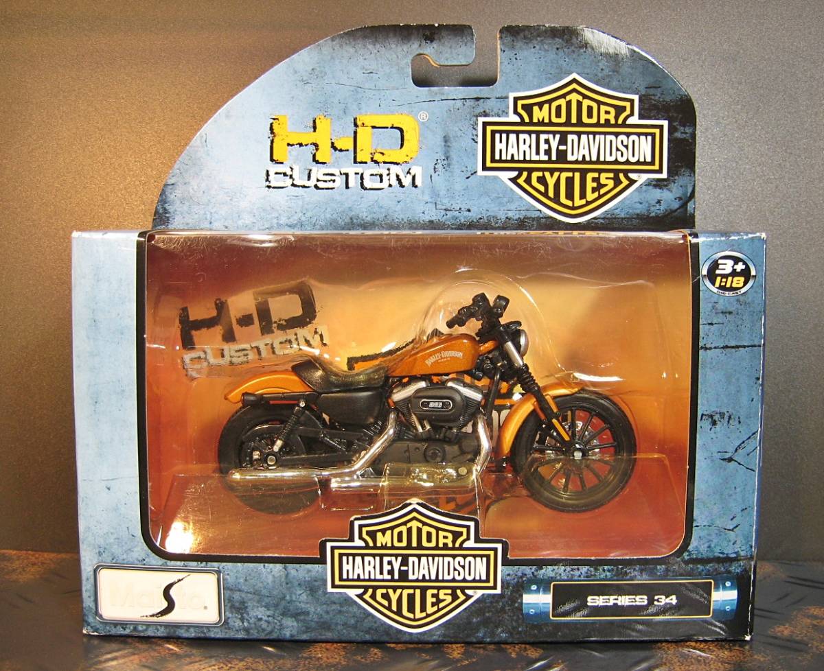 Maisto マイスト 1/18 Harley-Davidson ハーレー SPORTSTER 2014 Iron 883 渋オレンジメタ/黒 スポーツスター 箱付の画像9