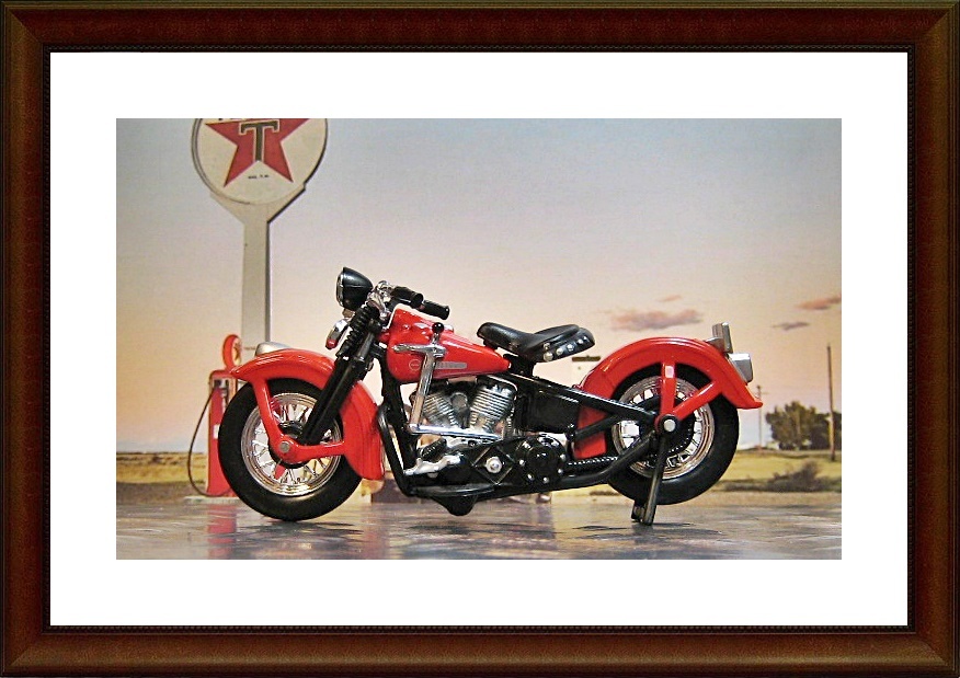 激熱！ Maisto マイスト 1/24 1948 Harley Davidson PANHEAD ハーレー パンヘッド 赤 ハンドシフトレバー レトロ クラシック 往年 本体のみ_画像10