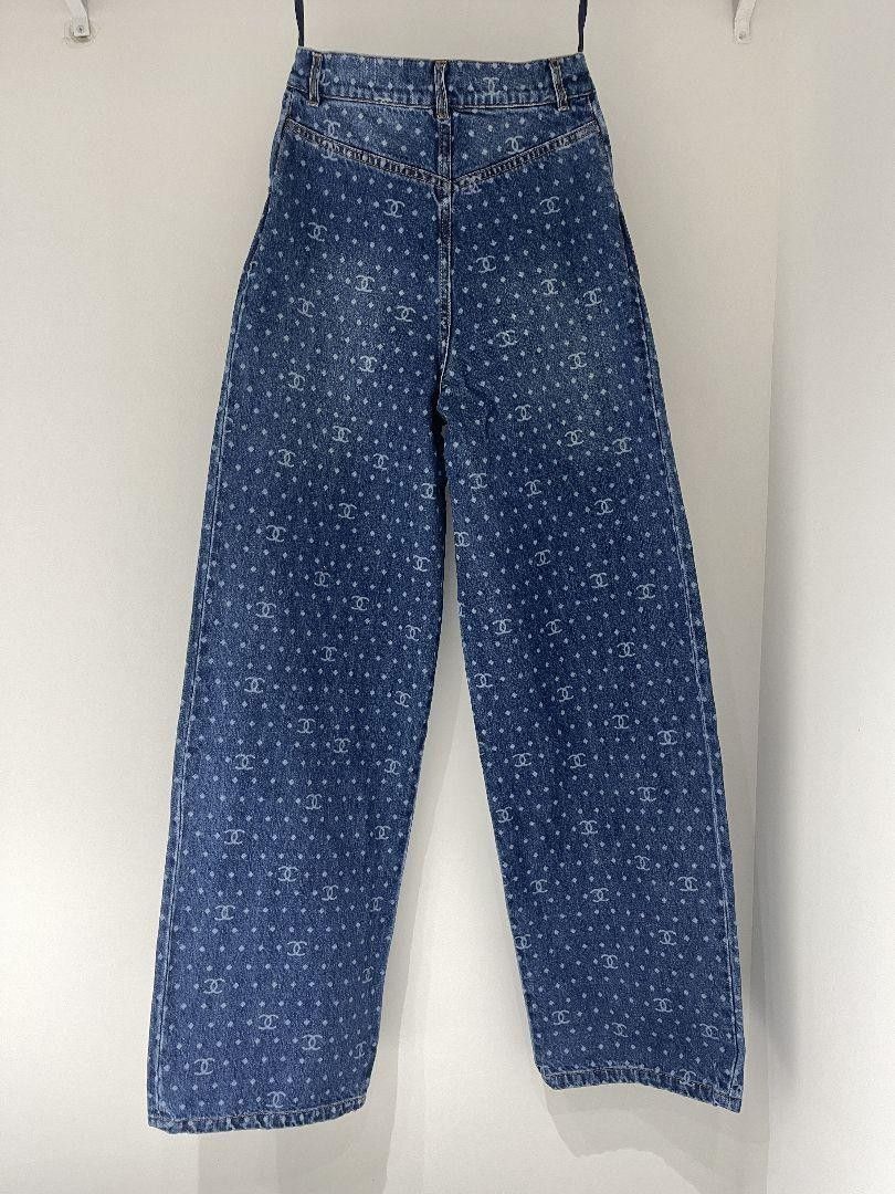 CHANEL シャネル ジーパン デニム ドット パンツ ディープブルー 36 CHANEL シャネル ジーパン デニム ドット パンツ ディープブルー 36