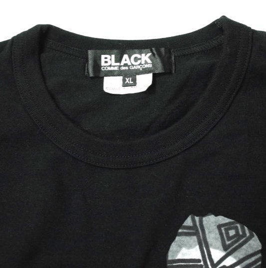 BLACK COMME des GARCONS ブラックコムデギャルソン 18AW 日本製 ロゴプリント ロングスリーブTシャツ 1B-T004 XL ブラック 長袖 g14987_画像5