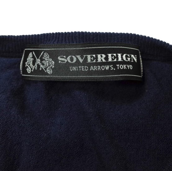 SOVEREIGN Sovereign высокий мера шерсть вырез лодочкой вязаный?1113-106-3840 50 NAVY свитер UNITED ARROWS тянуть over tops g14970