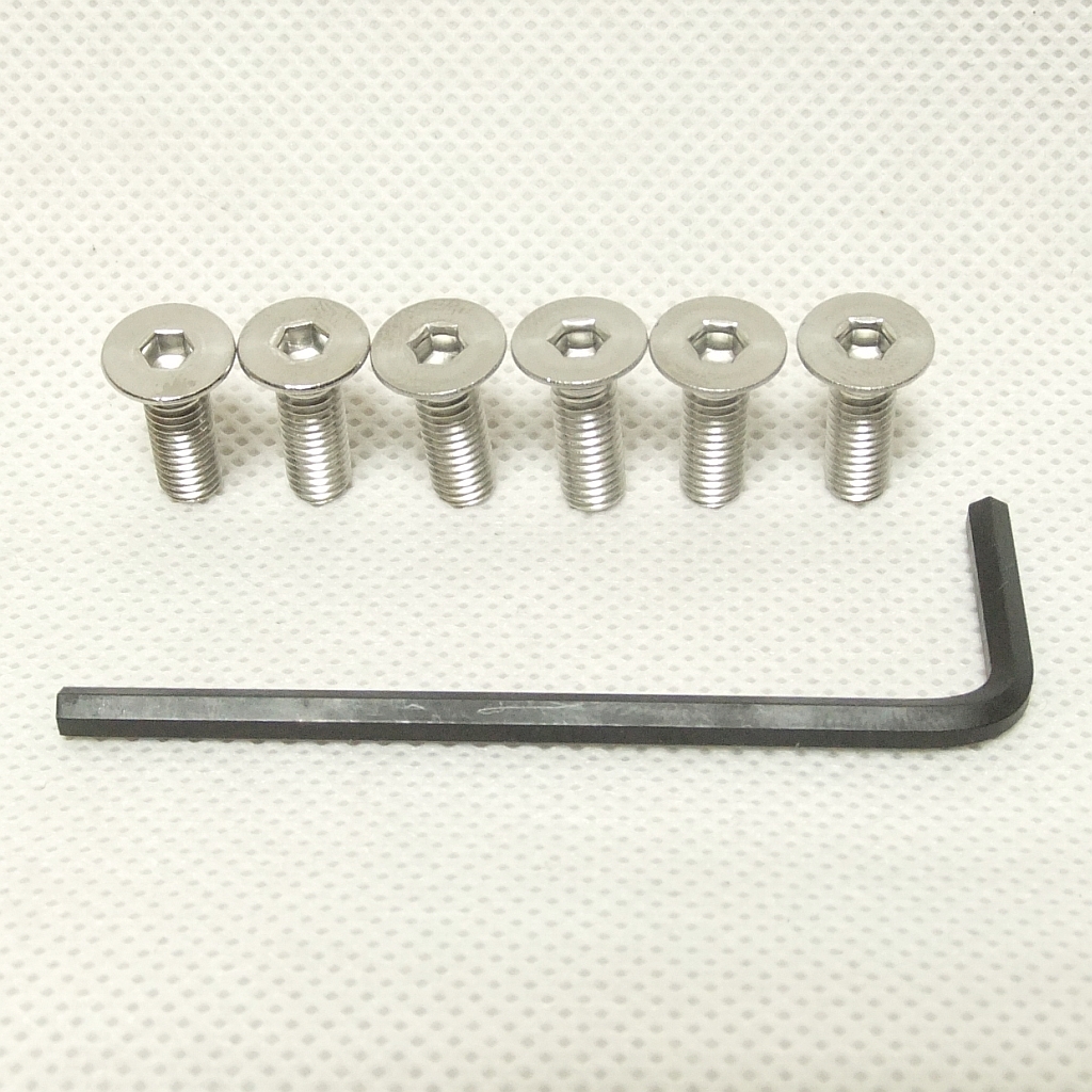  rare!* made of stainless steel steering gear fixation plate screw 6 pcs set [ wrench attaching ]* total length 15mm* postage = nationwide equal 120 jpy ~* prompt decision special price 