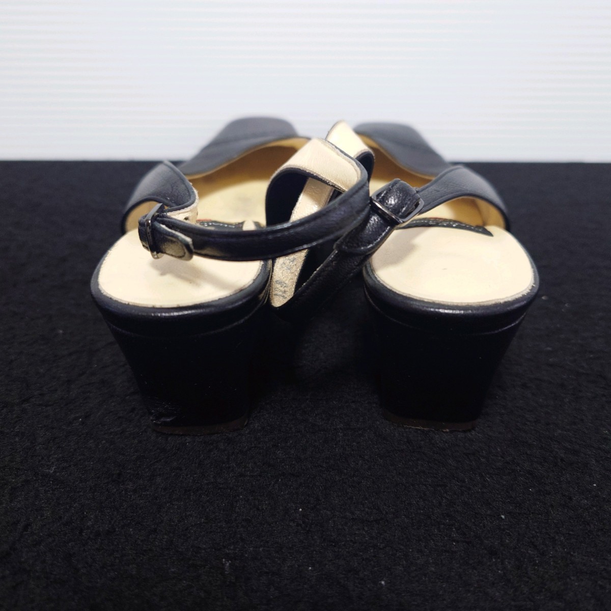 MIHAMA ミハマ 日本製 サンダル シューズ 靴 22cm レディース ブラック 黒 古着_画像5