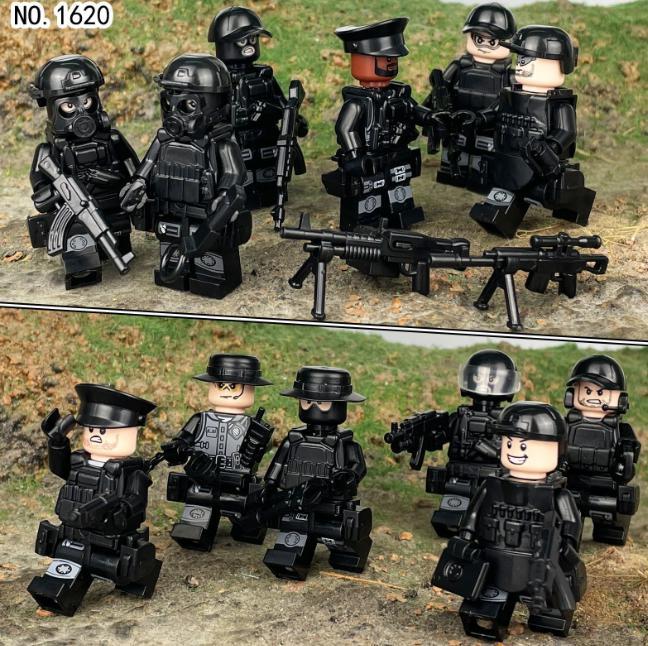 LEGO 互換 レゴ SWAT ジープ 大量武器 ミニフィグ12体セットの画像7