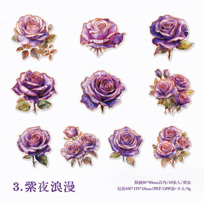 薔薇 花 フラワー フレークシール シール ジャンクジャーナル レトロ 6種類_画像8