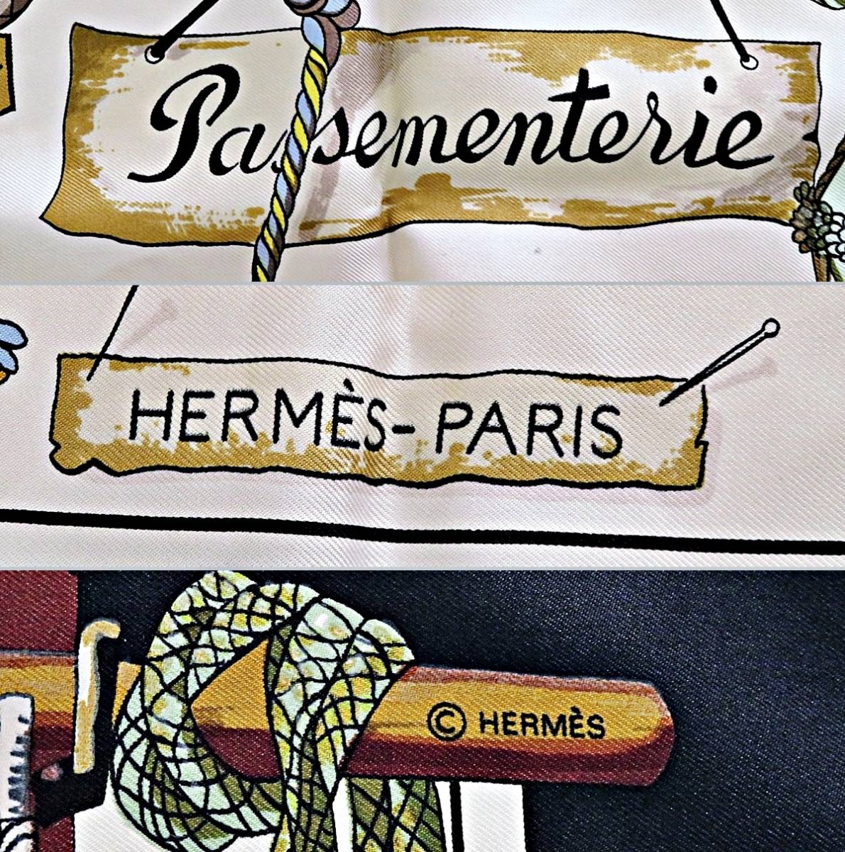 HERMES Pasementerie エルメス タッセル レディース ヴィンテージ マルチカラー シルク100％ 大判スカーフ 紐飾り 005FMZFI19_画像3