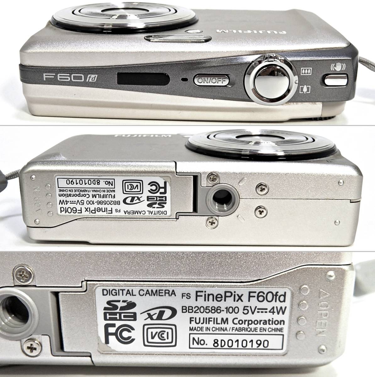 FUJIFILM FinePix F60fd 富士フィルム ファインピクス コンパクトデジタルカメラ デジカメ シルバー 難有り 003FEZFI73_画像8