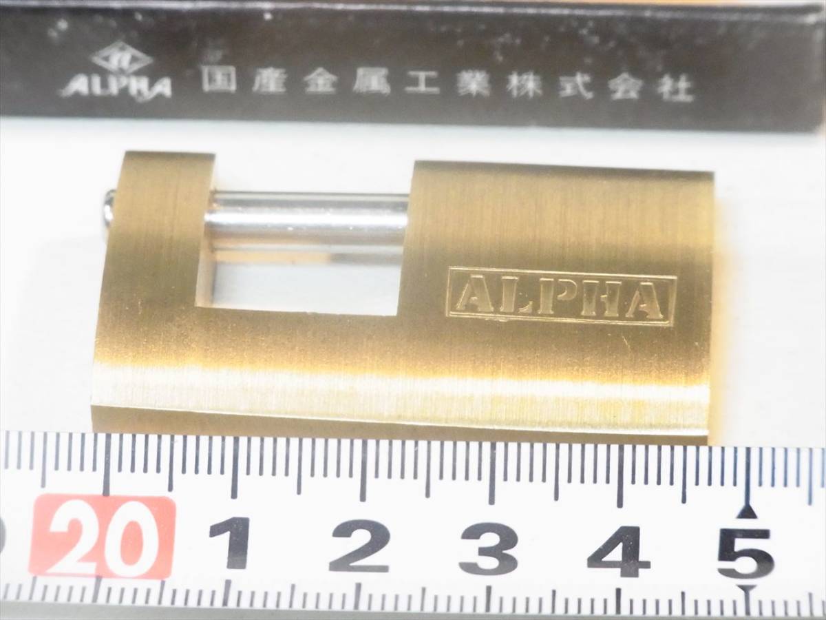 送料無料 昭和レトロ 南京錠 ALPHA アルファ BAR LOCK 電話ボックス用 鍵 NO.1900-50コインボックス錠 未使用品長期保存_画像5