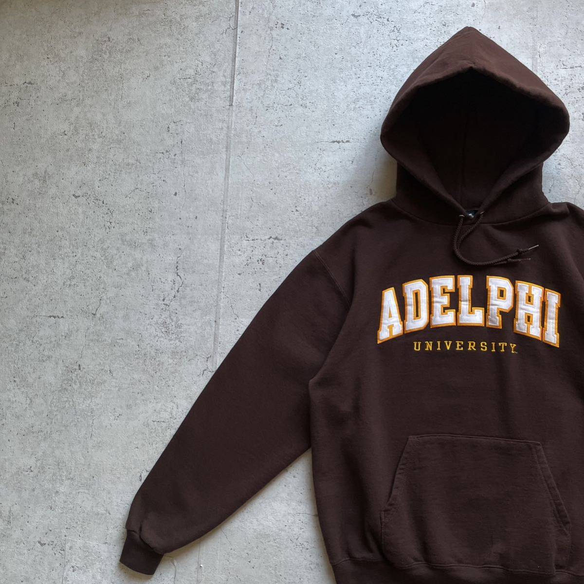 champion チャンピオン カレッジロゴ ADELPHI プルオーバー パーカー ブラウン M_画像1