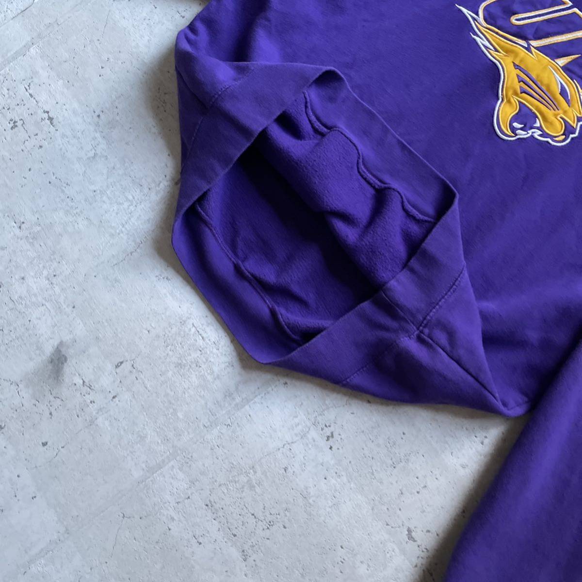 vintage 90's STADIUM カレッジロゴ UNI プルオーバー パーカー パープル XXL_画像7