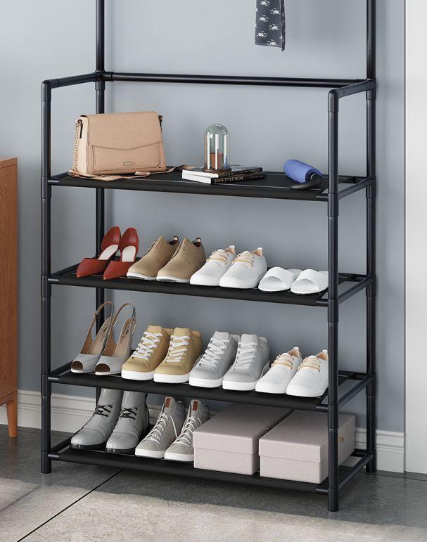  hanger rack black shoes rack is  truck shoes small articles storage entranceway shelves hat 