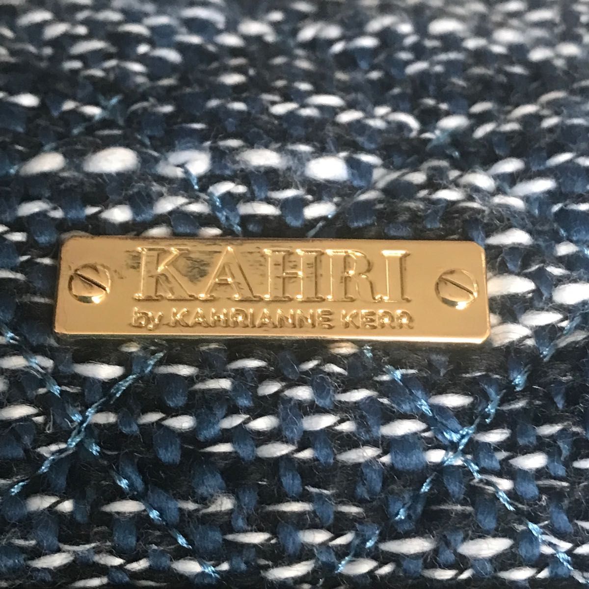 KAHRI kahri 新品未使用　タグ付き　パール　ツイードポーチ　ブルー