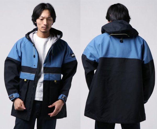 定価5.2万 MOUNTAINSMITH マウンテンスミス LONG PARKA M ナイロン ロング マウンテンパーカー ブルー ブラック_画像4