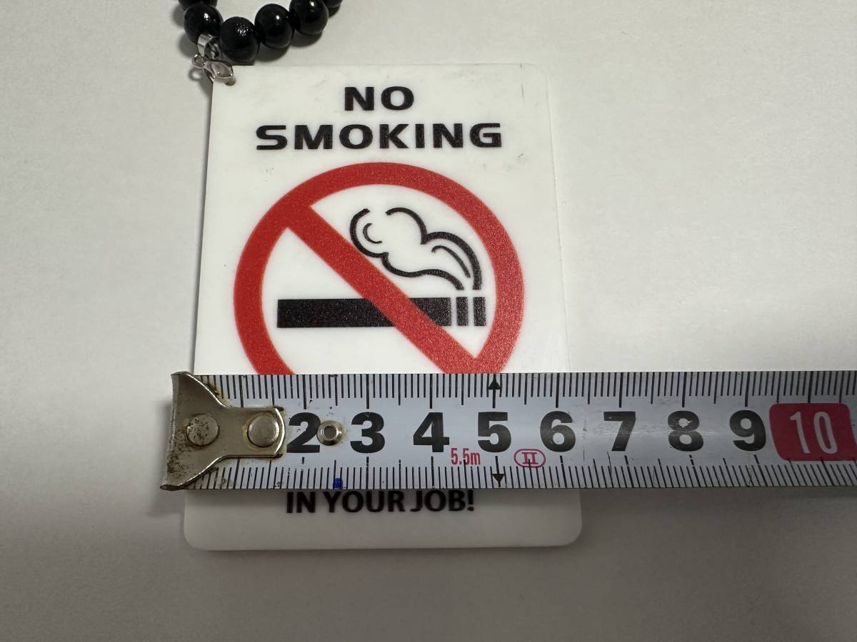 禁煙車 NO SMOKING 数珠 ルームミラーアクセサリープレート 送料無料 サインプレート_画像2