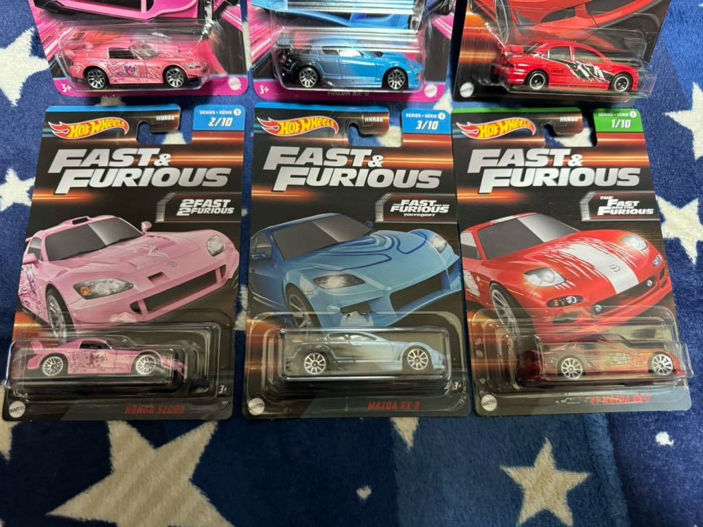 ホットウィール Hot Wheels FAST FURIOUS ワイルドスピード ホンダ S2000 MAZDA RX-8 三菱 ランサーエボリューションIX RX-7 新品未開封_画像2